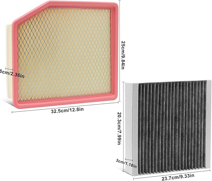 Comb Engine Cabin Air Filter for Chevrolet Silverado 2500 Hd 6.6L V8 2025 2024 2023 2022 2021 2020 (Except Diesel)