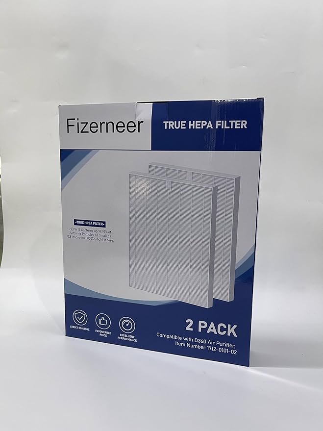 D360 Ture HEPA Replacement Filter Compatible with Winix D360 Air Cleaner Purifier, Item Number 1712-0101-02, 2 Ture HEPA Filter Only