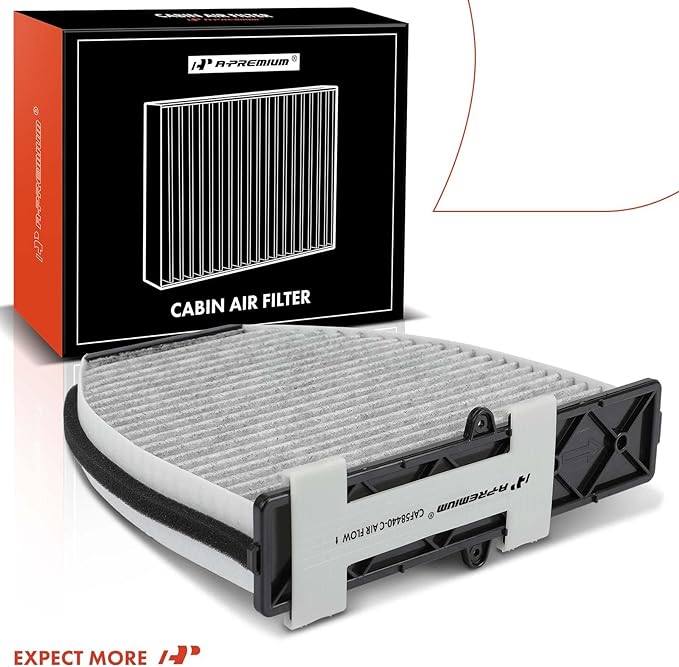 A-Premium Cabin Air Filter w/Activated Carbon - Compatible with Mercedes-Benz Models - C200, C250, C300, CLS350, CLS400, CLS550, E200, E250, E300, E400, E550, GLK250, GLK350, SL450, SL500, AMG GT