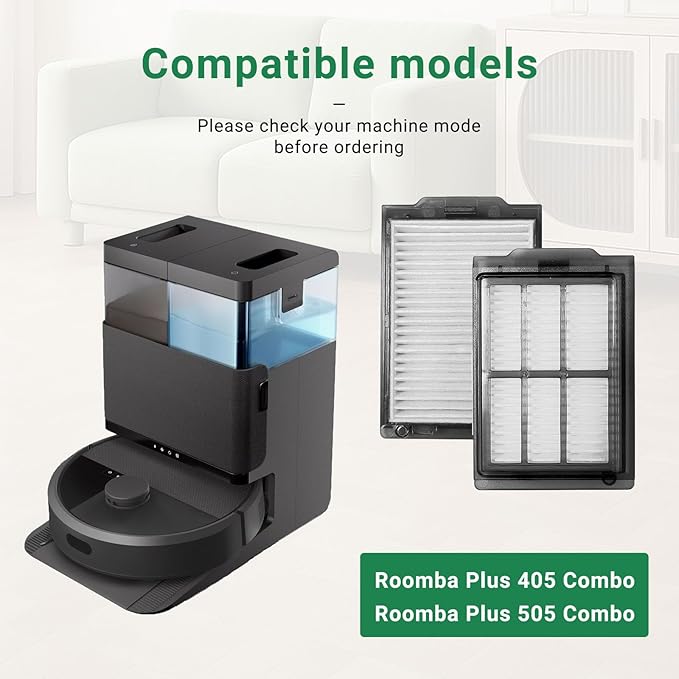 Roomba 505/405 Replacement HEPA Filter for iRobot Roomba Plus 505/405 Combo Robot Vacuum Cleaner 6 Pack Accessories Kit
