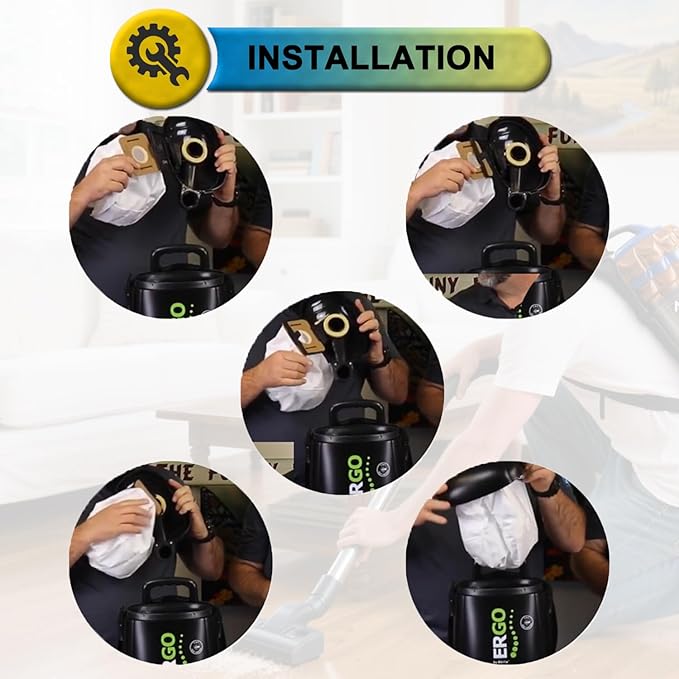 15 Pack Replacemet for Atrix Vacuum Bags, compatible with Atrix Ergo Backpack 8-Quart Vacuum Models# VACBP1 VACBP36V VACBPAI, HEPA Fleece Filter Bags, Part# VACBP6