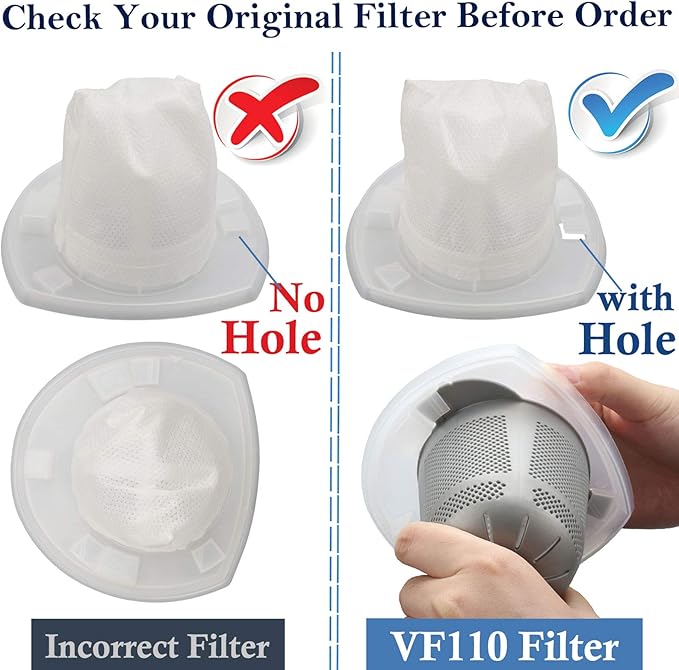 10 Pack Replacement Filter for Black & Decker Power Tools VF110 Vacuum CHV1410L CHV9610 CHV1210 CHV1510 CHV1410 CHV1410B BDH2000L, 90558113-01
