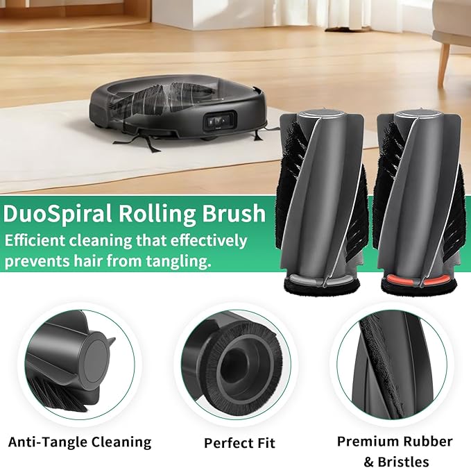Accessory Kit Compatible with eufy Omni E28 / Omni E25 Robot Vacuum, 23-Pack Replacement Parts with 2 Sets Rolling Brushes, 2 Roller Mops, 4 Filters, 6 Dust Bags, 6 Side Brushes, 1 Cleaning Brush