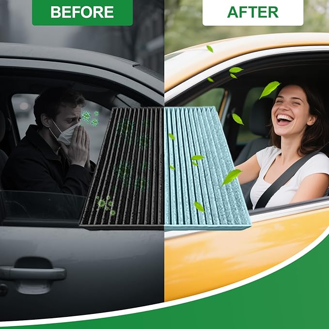 Cabin Air Filter Kit (2 Filters) fit for Mercedes C300 (2015-2023), GLC300 (2016-2022), E300 (2017-2019), E400 (2018), E350 (2020-2023), E450 (2021-2023), C/E/GLC-Class