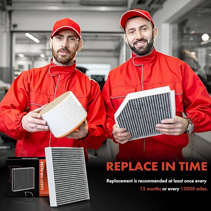 A-Premium 2-PC Cabin Air Filter with Activated Carbon Compatible with Nissan & Infiniti Models - Titan 2004-2015, Armada 2005-2015, NV2500 NV3500 2012-2014, QX56 2004-2010 - V8 5.6L