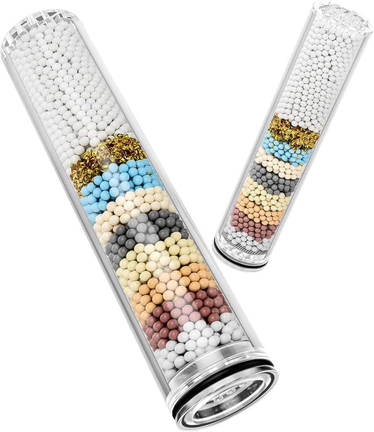 2 Pack Replacement Filters for Handheld Shower Head - Water Softener Filters Beads for Hard Water - Remove Chlorine - Reduces Dry Itchy Skin