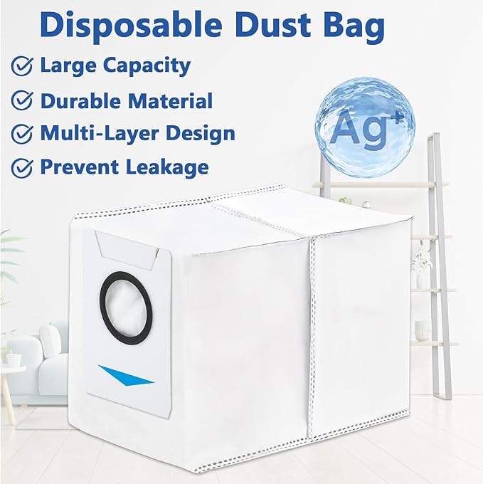 21 Pack T30S Replacement Parts for ECOVACS DEEBOT T30S /T30S AI /T30S AI Care /T30S Pro /T30S AI Robot Vacuum Accessories Kit with 1 Main Brush, 4 HEPA Filters, 4 Mop Pads, 6 Dust Bags, 6 Side Brushes