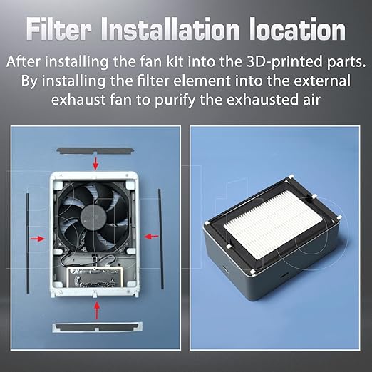 2Pcs HEPA 13 & Activated Carbon P2S Air Filter for Bambu Lab P2S External Exhaust Fan – 3D Printer P2S Filter Replacement, Dual-Layer Filtration for VOCs, UFP & Odor Control, Bamboo P2S Accessories