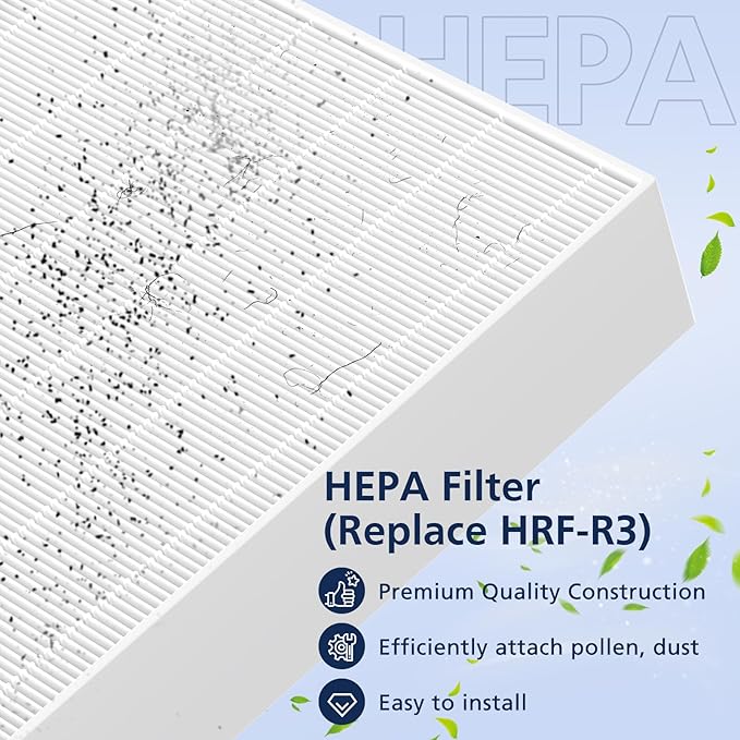 HPA300 HEPA Filter Replacement for Honeywell HPA300, HPA300VP, HPA304, HPA3300, HPA5300, HPA8350 Series Air Purifiers, Replace ‎HRF-R3 & HRF-A300 (3pcs HEPA Filters R + 6pcs Carbon Pre-Filters A)
