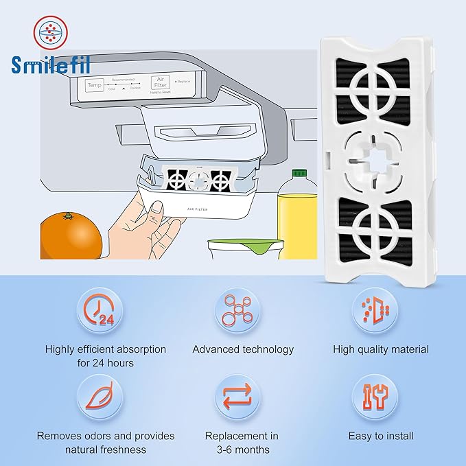 Smilefil Replacement Refrigerator Air Filter