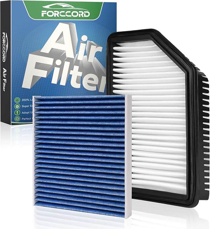 Cabin & Engine Air Filter Fits for Kia Soul 2014 2015 2016 2017 2018 2019 L4 1.6L 2.0L Activated Carbon Cabin Filter Replacement Air Filter CF12002 CA11206 Car Accessories
