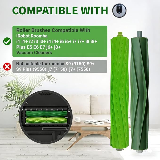 13 Pack Replacement for iRobot Roomba Replacement Parts, Rubber Roller Brushes for iRobot Roomba E & I & J Series Vacuum Cleaner - 1 Set Roller Brushes 4 HEAP Filters 4 Side Brushes 4 Bags