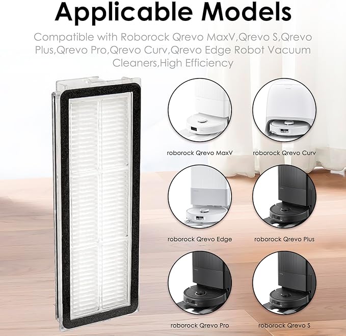 (3 Pack) QV 35A QV 35S Q Revo S Replacement HEPA Filter for Roborock QV 35A, QV 35S, Qrevo S, Qrevo Pro, Qrevo MaxV, Qrevo Plus, Qrevo Edge, Qrevo Curv, Filter Accessories Kit (NOT FOR Q Revo)