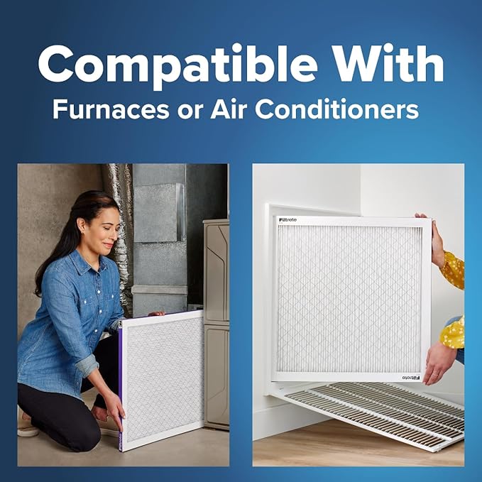 Filtrete 20x25x1 AC Furnace Air Filter, MERV 12, MPR 1500, CERTIFIED asthma & allergy friendly, 3 Month Pleated 1-Inch Electrostatic Air Cleaning Filter, 6-Pack (Actual Size 19.69x24.69x0.78)
