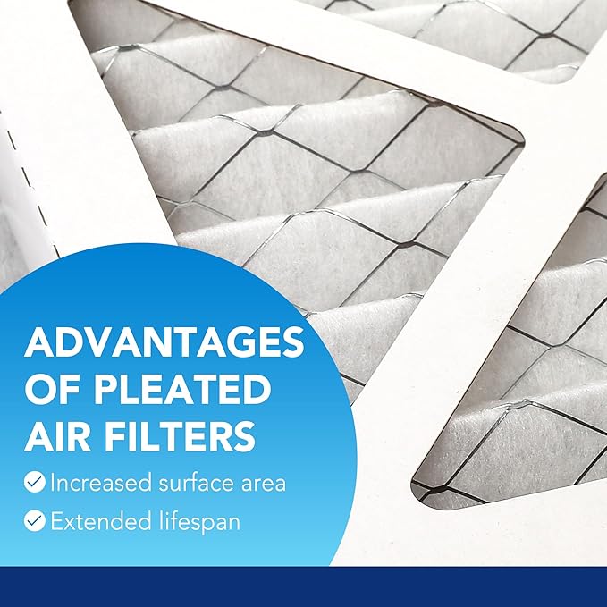 LotFancy 10x20x1 Air Filter MERV 13 4-Pack, Electrostatic Pleated HVAC Furnace Air Filter, Captures Pet Dander Smog Smoke, Actual Size: 9.75"x19.75"x0.75"