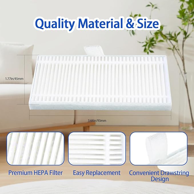 (6 Pack) C10 Replacement HEPA Filters Compatible with Eufy C10 Robot Vacuum, High-Efficiency Filter Accessories Kit for C10 Robotic Vacuum Cleaner