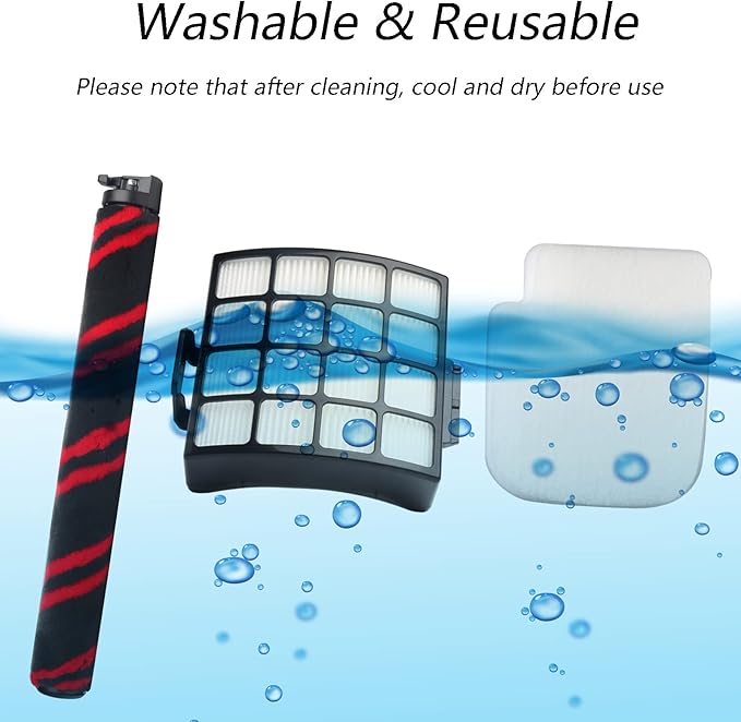 Replacement Filters for Shark Stratos AZ3002 AZ3000 AZ3000W DuoClean PowerFins Upright Vacuum Cleaner 1 Soft Brush Roller 2 Filters 4 Foam & Felt Filters 1 Cleaning Brush