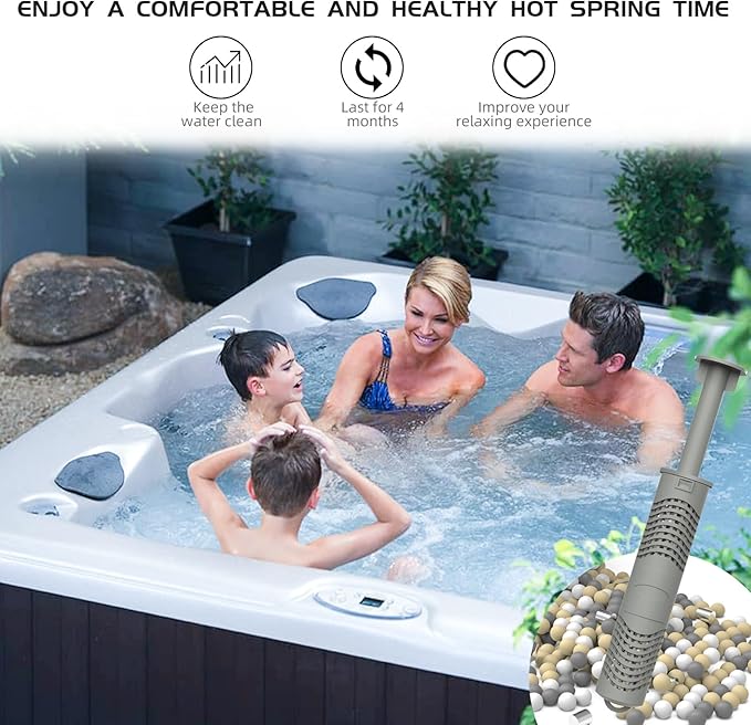 ROYOR Hot Tub Silver Ion Cartridge - Spa Mineral Sticks for Hot Tub, Spa Silver Ion Cartridge, 2 Pack