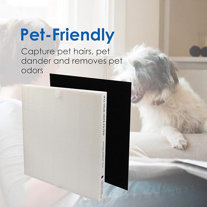 Flintar Replacement Air Filter, Compatible with Coway Air Purifier AP-1512HH and Airmega 200M, H13 Grade Main Filter and (2) Activated Carbon Filters, 1-Year Filter Pack
