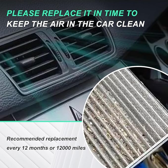Cabin Engine Air Filter for KONA (2018-2023) VELOSTER (2019-2021) SOUL (2020-2024) Replacement for 97133-D1000, CF12160,CA12057, 28113-F2000, FDA12057