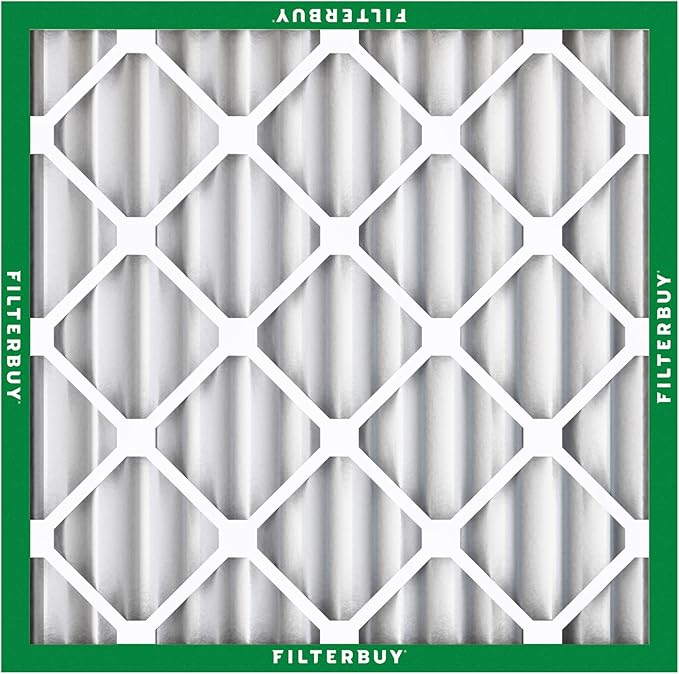 Filterbuy 20x20x2 Air Filter MERV 8 Essential Dust & Allergy Defense (3-Pack), Electrostatic Pleated HVAC AC Furnace Filters Replacement (Actual Size: 19.50 x 19.50 x 1.75)