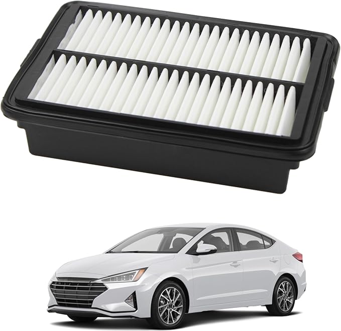 28113-F2000 Engine Air Filter - Compatible with 2017-2022 Hyundai Elantra/Elantra GT, Kona, Veloster/N, Kia Forte/Forte5, Soul 1.4L, 1.6L, 2.0L - Replaces #28113-F0000