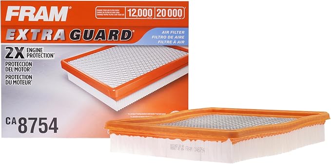 FRAM Extra Guard CA8754 Replacement Engine Air Filter for Select Buick, Chevrolet, Oldsmobile, and Pontiac Models, Provides Up to 12 Months or 12,000 Miles Filter Protection