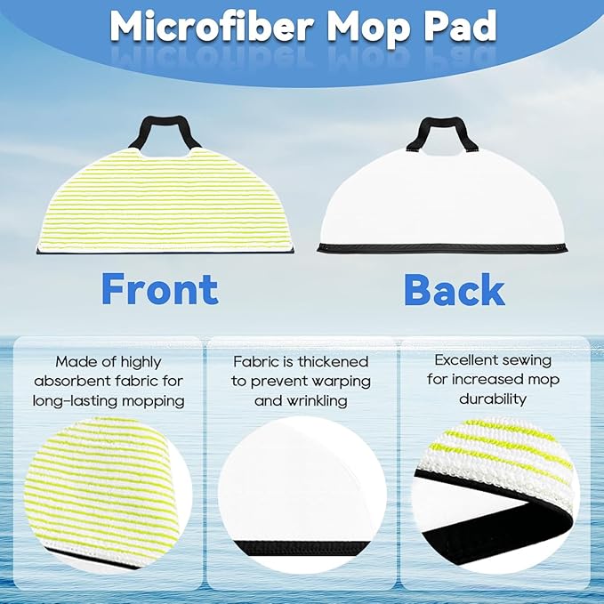 6-Pack Mop Pads Compatible for Shark Matrix Plus AI Ultra 2-in-1 Robot Vacuum AV2610WA, RV2610WA, RV2610BTUS, AV2620WA, AV2630WA, RV2410WD, RV2402WD