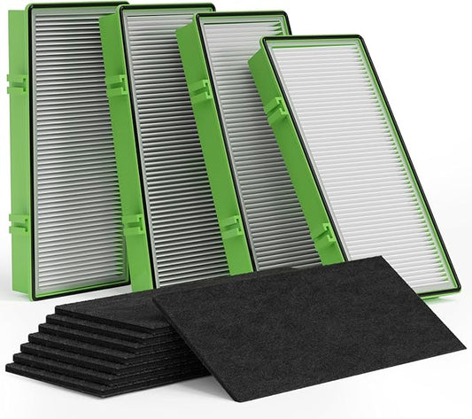 Leemone Aller-gen Remover Aer1 Filter Replacement for Holmes Air Pur-ifiers, HAPF300AP-U4(4 True HEPA Filters + 8 Carbon Booster Filters), 12 pack