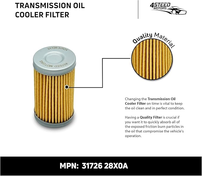 4STEED MOTORS Transmission Oil Filter 31726-28X0A 31726-3JX0A Fits for 2013-2019 Nissan Altima Maxima Murano Sentra Versa Trans Oil Filter Assy with Gasket & Drain Plug Washer