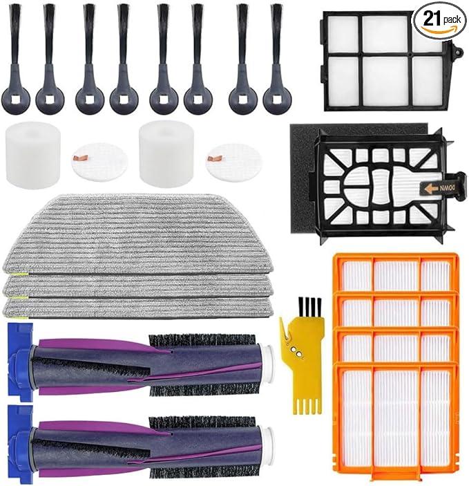 Replacement Accessories for Shark Power/Detect Pro RV2820AE AV2800ZE RV2820YE RV2820ZE AV2820S AV2820AE RV2800AE RV2800S Roller/Side HEPA/Sponge Filter Combo kit