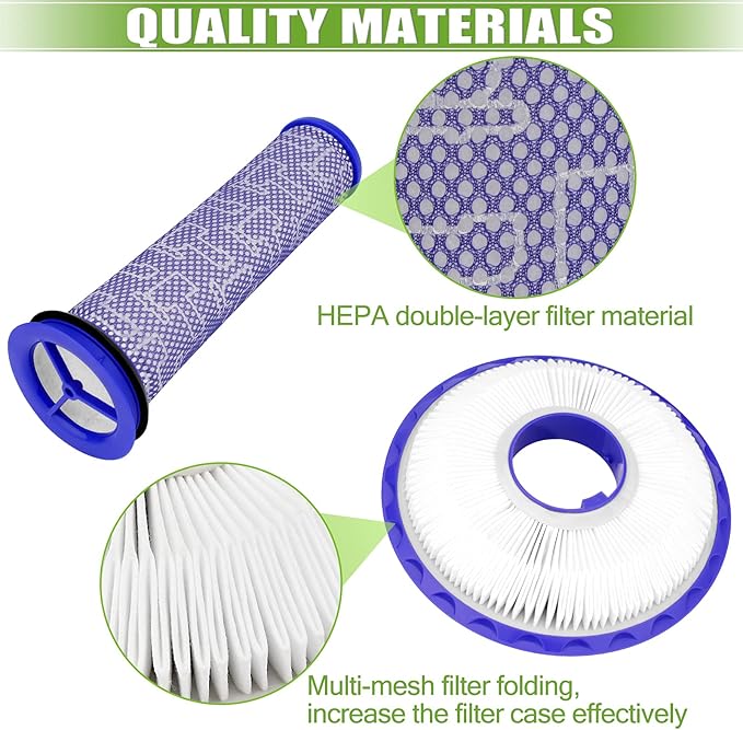Ball Animal 3 Filter Replacement for Dyson DC41 DC65 DC66 UP13 UP20 UP30 Ball Animal 2 Ball Animal 3, Multi Floor Vacuum, Compare Part# 920769-01 & 920640-01, 2 Post-Motor + 2 Pre-Motor Filters