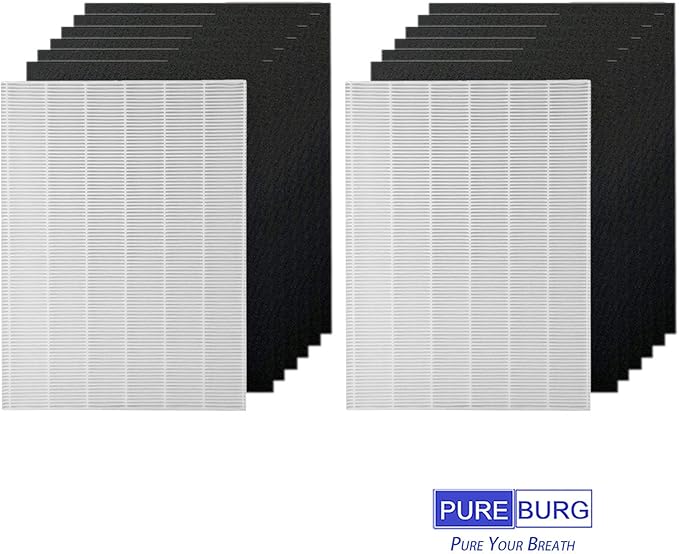 PUREBURG 115115 Replacement Filter Compatible with Winix Filter A Fits 9800 5300 6300 5300-2 6300-2 P300 C535 5000b 5000 5500 Plasma Wave WAC5300 WAC5500 WAC6300 Air Purifiers,2-Pack