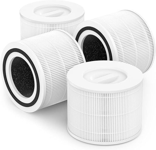 HEPA Replacement Filter Compatible Levoit Core300, core300s, 3 IN 1 True HEPA Filter with Carbon Filter Set, Compared to Part # Core 300-RF, 4 Pack