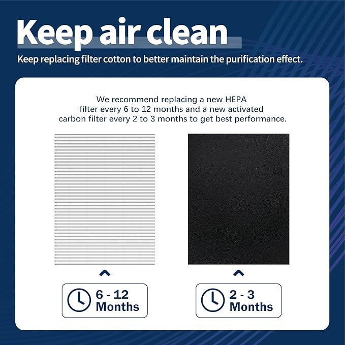 115115 HEPA Filter Replacement C535 for Winix Plasmawave Air Purifier C535 C909 6300 6300-2 P300 AM90, 2 HEPA + 8 Carbon Pre-Filters