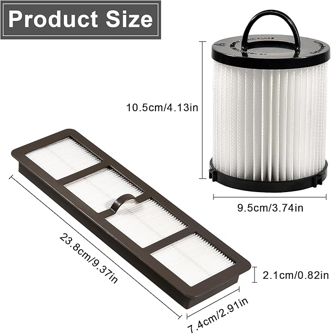 SaferCCTV Replacement EF6 HEPA Filter and Washable Reusable Cup Filter Vacuum Filter DCF21 Replace#67821, 68931, 68931A, EF91 Compatible with Eureka Airspeed AS1000 Series Upright Vacuum Cleaners (2