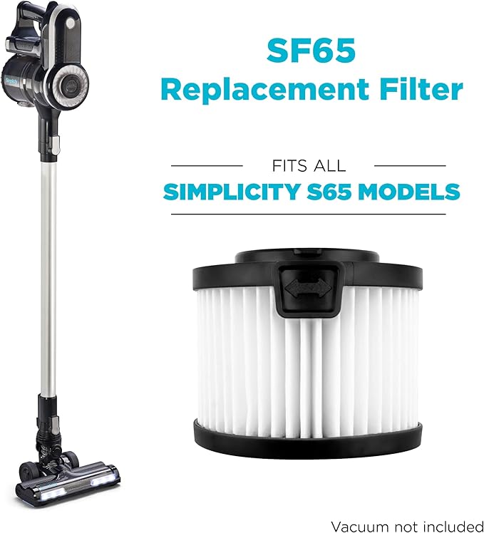 Simplicity Vacuums SF65 Certified Hepa Filter for Simplicity Handheld and Cordless Stick Vacuum Cleaner, S65 Replacement Filter Only