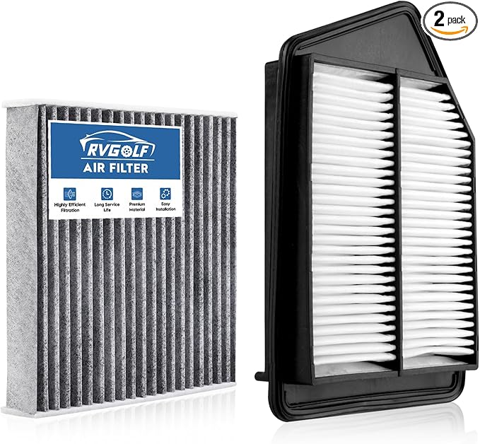 Engine+Cabin Air Filters Set Fit for 2013-2017 Honda Accord 2.4L, 2015-2020 Acura TLX 2.4L(All Not for Hybrid) Engine Air Filter for My Car Replacement Automotive Accessories CF10134 CA11476