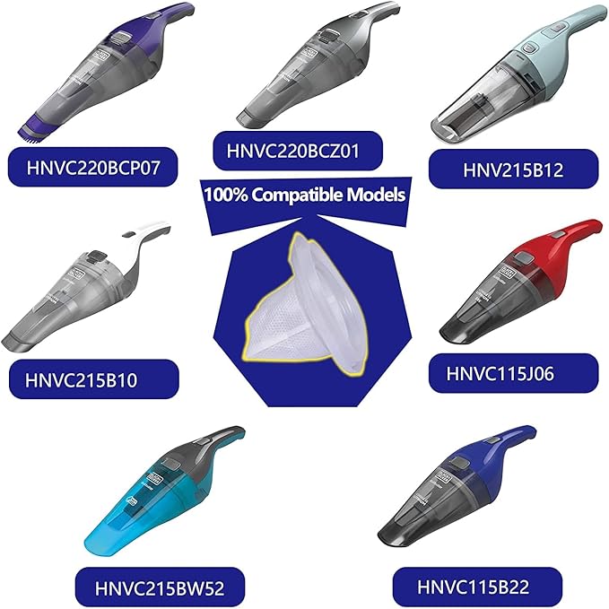 6 Pack HNVCF10 Vacuum Filter Compatible with Black+Decker Dustbuster Handheld Vacuum, HNVC215B10,HNVC220BCZ01,HNVC215BW52, HNV215B12, HNVC115J06, HNVC115B22
