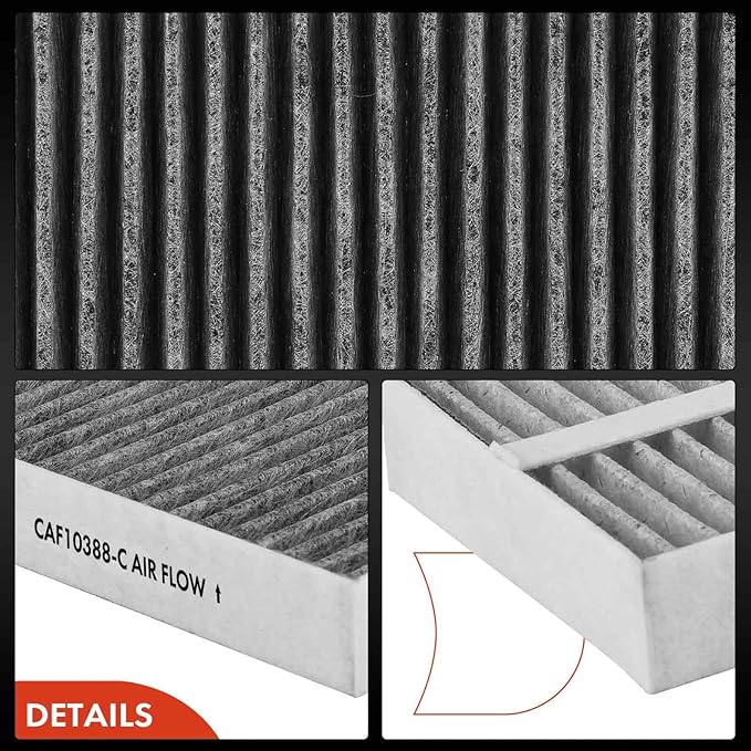 A-Premium 2-PC Cabin Air Filter with Activated Carbon Compatible with Nissan & Infiniti Models - Titan 2004-2015, Armada 2005-2015, NV2500 NV3500 2012-2014, QX56 2004-2010 - V8 5.6L