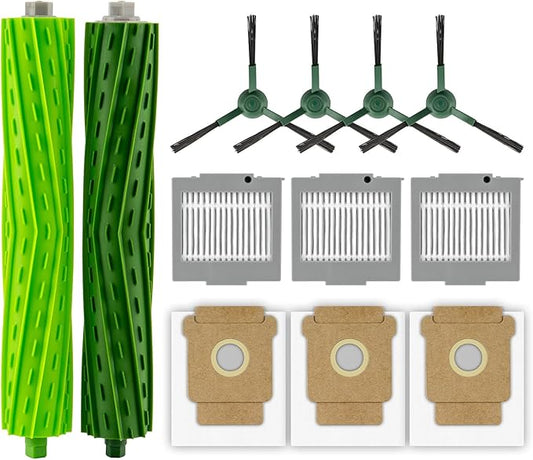 (12 Pack) Max 705 Vac Replacement Parts Compatible with iRobot Max 705 Vac/Plus 504 Vac Robot Vacuum, 2 Roller Brushes, 4 Side Brushes, 3 HEPA Filters, 3 Dust Bags, Accessories Kit