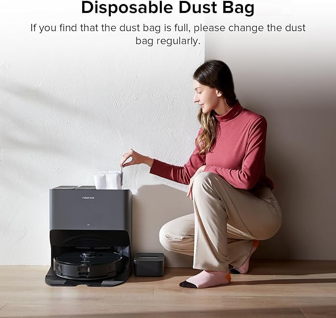 Roborock 6-Pack Disposable Dust Bags for Robot Vacuum Cleaner S8 Pro Ultra, S7 Max Ultra, S7 MaxV Ultra, S8+, Q5 Max+, Q5 DuoRoller+, Q5 Pro+, Q7 Max+, Q8 Max+, Q5 Max+, Q5+, Q10 S5+, Q10 X5+, Q7 M5+