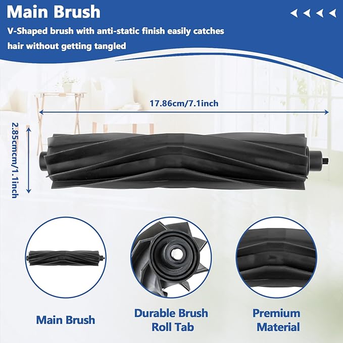 22 Pack Replacement Parts for ECOVACS DEEBOT T20 Omni /T20 Max /T20 Pro Vacuum Cleaner Accessories Kit Include 1 Main Brush, 4 Hepa Filters, 4 Mop Pads, 6 Vacuum Bags, 6 Side Brushs, 1 V-shaped brush