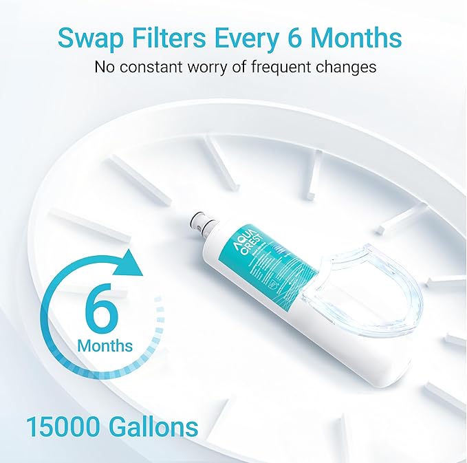 AQUACREST 3US-PF01 Under Sink Water Filter, NSF 42 Certified Replacement for Advanced 3US-PF01, 3US-MAX-F01H, 3US-PF01H, Delta RP78702, Manitowoc K-00337, K-00338 Water Filter (Pack of 1)