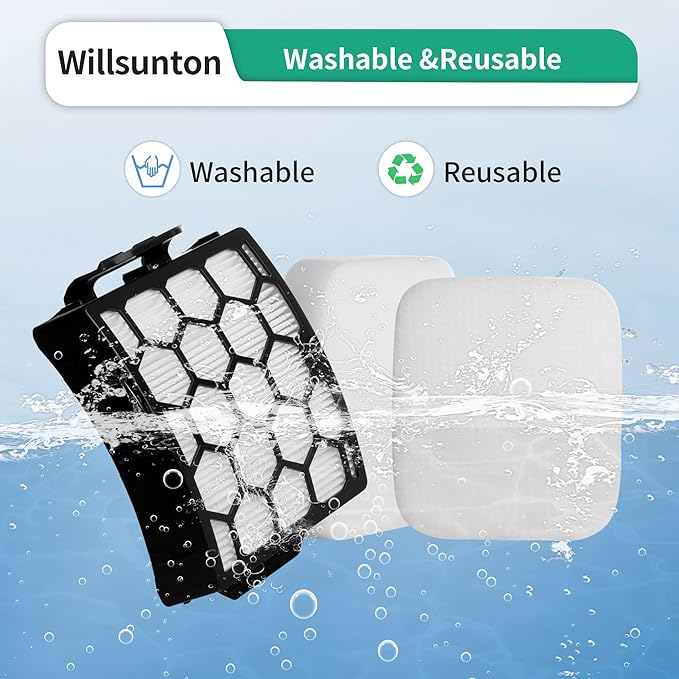 UV900 UV850 Filters Replacement for Shark UV850 UV900 LA490 LA492 Rotator Lift-Away ADV DuoClean PowerFins Upright Vacuum, Compare to Part #XHF320 & XFFK602UKT, 1 HEPA Filter and 2 Foam & Felt Filters