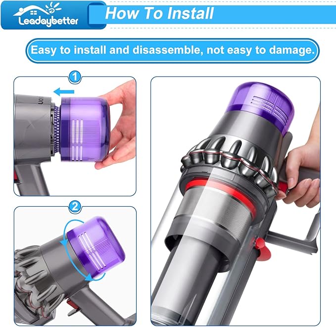 Leadaybetter Filter Replacement for Dyson V11 Animal Extra Torque Drive Complete, V15 V15s Detect Submarine, SV14 SV15 SV17 SV22 SV28 Vacuums, Compare to Part 970013-02