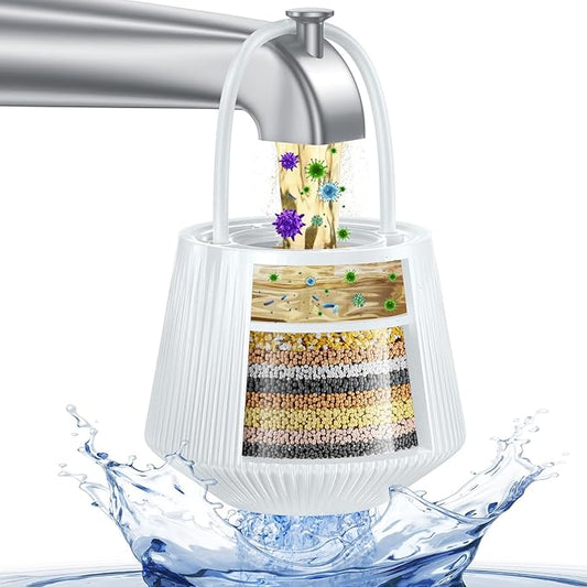 Next-Gen Bathtub & Shower Filter – Removes 96% Chlorine, Lead & Fluoride | Baby-Safe Soft Water for Sensitive Skin, Hair & Eczema Relief Softens Hard Water Bath Filter for Tub