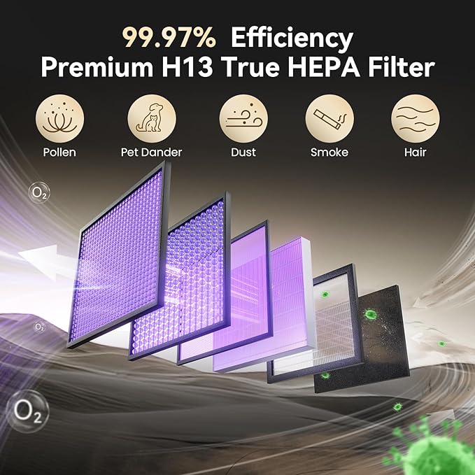 2-Pack【2+8 Value Bundle】C545 True HEPA Replacement Filter S Compatible with Winix C545 Air Purifier – 2 HEPA + 8 Odor-Targeting Activated Carbon Pre-Filters, Replace 1712-0096-00 & 2522-0058-00