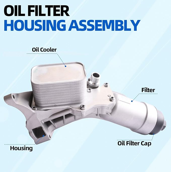 MITZONE Upgrade Aluminum Oil Cooler Filter Housing Assembly Compatible with 2016-2022 BMW 230i 330e 330i 330i GT xDrive 430i 530e 530i 740e xDrive X3 X4 Replace 11428596283