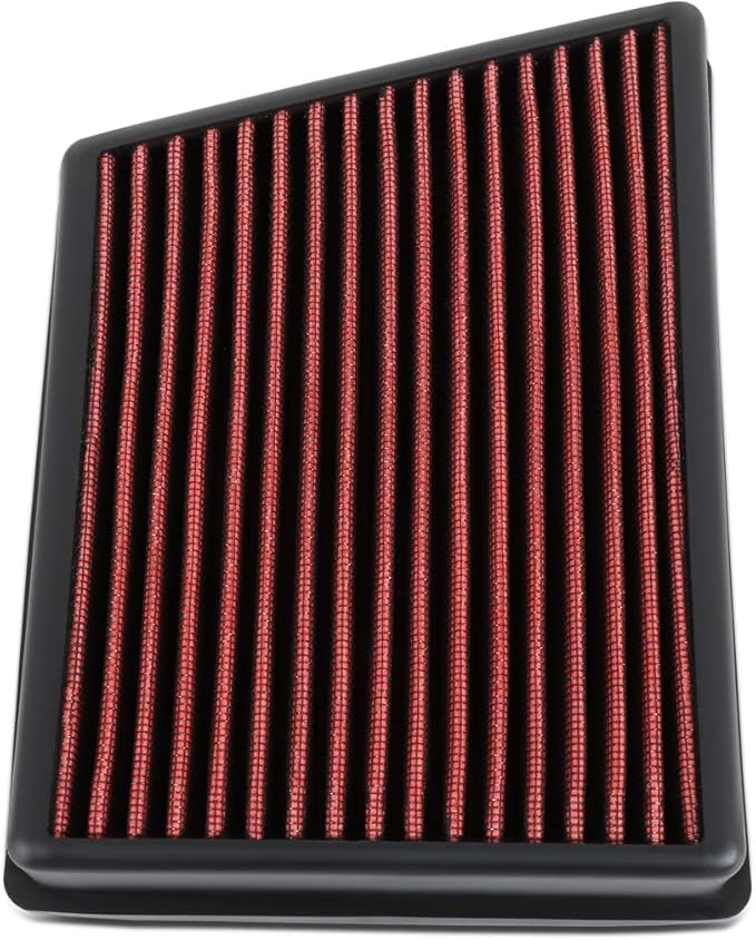 DNA Motoring AFPN-212-RD Clean Air Washable Drop In Panel Air Filter Enhance Engine Performance Power & Acceleration Improve [Compatible with 18-20 Ford Ecosport]